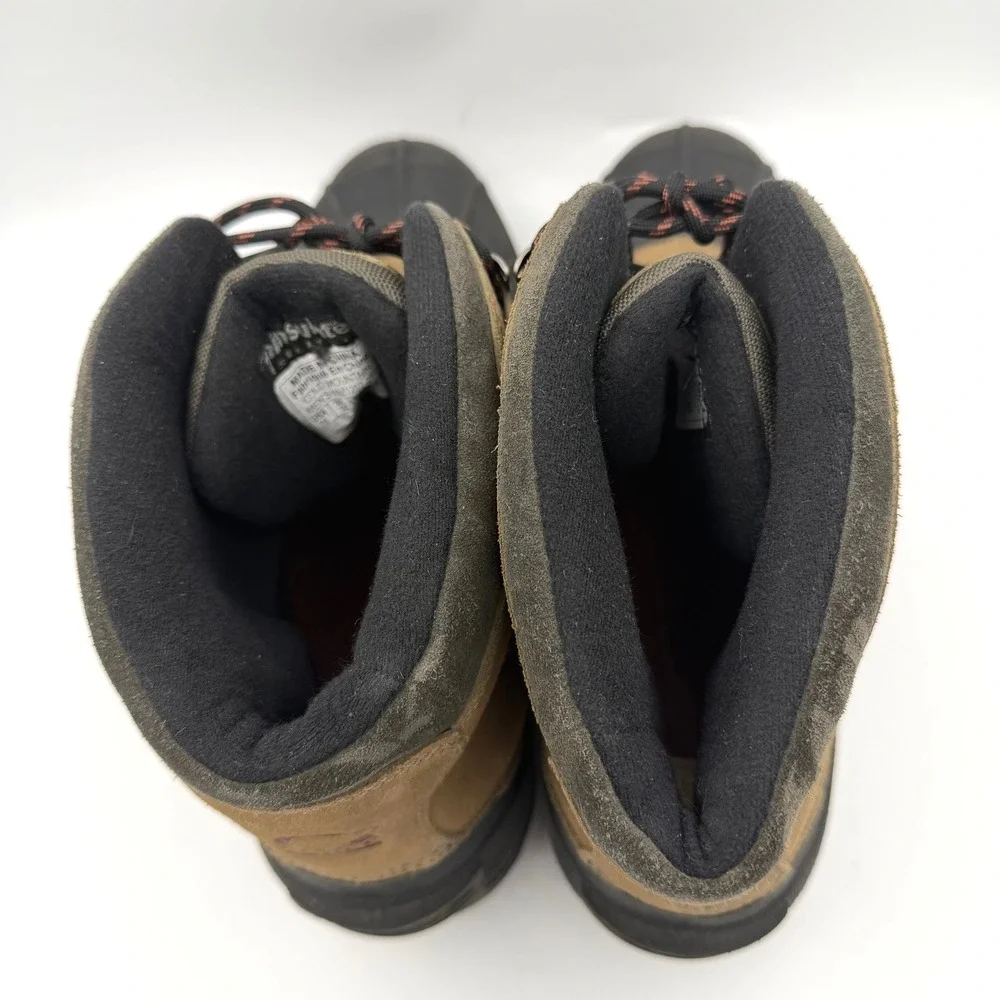 Sorel Winter Boots Men Size 15 Boots Tan Black Waterproof Suede Rubber Duck
